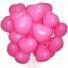 Облако из воздушных шаров в виде больших сердец (розовое)