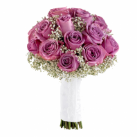 Свадебный букет №5 из роз и гипсофиллы